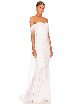 Norma Kamali Walter Fishtail Gown in White. Size M. Also in XS, S, L, XL.