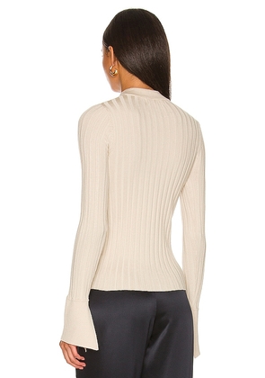 MORE TO COME Brandy Button Front Sweater in Beige. Size M. Also in S, XS.
