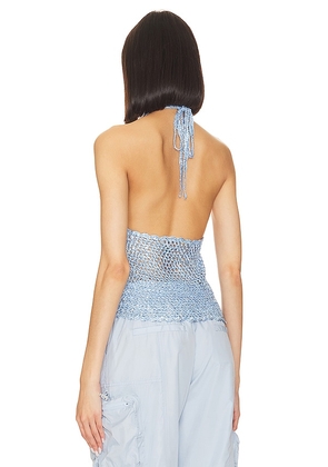 Lovers and Friends Arian Halter Tie Top in Blue. Size M. Also in S, XL, XS.