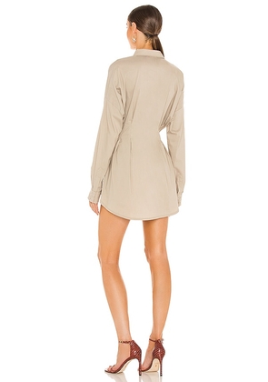 OW Collection Ella Shirt Dress in Beige. Size M. Also in S, XL, XS.