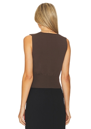 L'Academie Natesa Knit Vest in Chocolate. Size S. Also in XS, M.