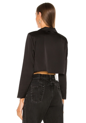 L'Academie The Leona Crop Blouse in Black. Size M. Also in S, L.
