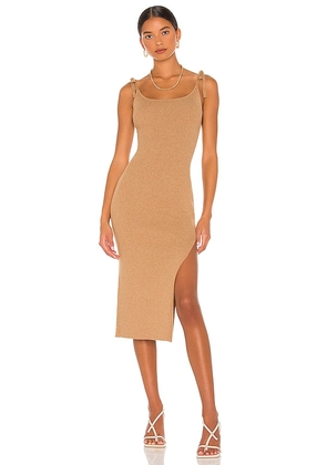 LPA Salmah Dress With Detachable Shawl in Tan. Size XL. Also in M, L.