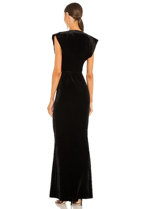 Norma Kamali V Neck Rectangle Gown in Black. Size XXS. Also in S.