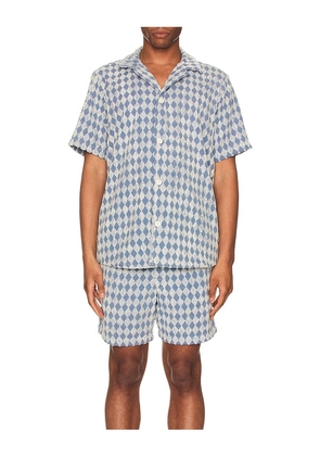 OAS Navy Diamond Cuba Terry Shirt in Blue. Size L. Also in S, M, XL/1X.