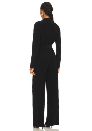 Norma Kamali Shirt Straight Leg Jumpsuit With Collar Stand in Black. Size M. Also in XXS, XS, S, L.