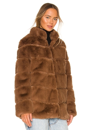 LAMARQUE Maren Faux Fur Jacket in Brown. Size M. Also in XS, S, L.