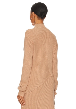 L'Academie Leola Mock Neck Sweater in Tan. Size XS. Also in S.