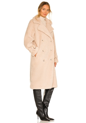 LAMARQUE Malani Faux Fur Coat in Beige. Size M. Also in XS, S, L, XL.