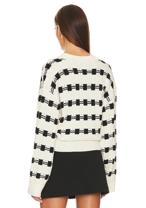 L'Academie Evran Check Sweater in White. Size M. Also in XS, XXS, S, L.