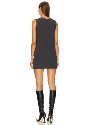 Norma Kamali Sleeveless Tailored Terry Mini Dress in Charcoal. Size M. Also in S, L, XL.