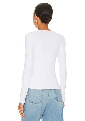 LNA Dalston Ribbed Henley Top in White. Size XL. Also in L.