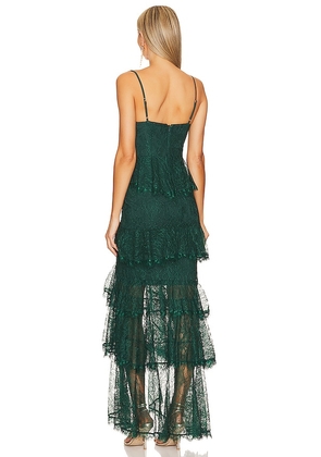 MAJORELLE Zelda Fitz Gown in Green. Size S. Also in XS, XXS.