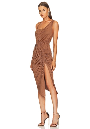 Michael Costello x REVOLVE Hayes Midi Dress in Brown. Size L. Also in XS, S.