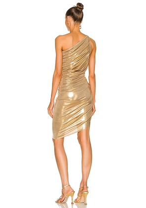 Norma Kamali Diana Mini Dress in Metallic Gold. Size M. Also in XXS, XS, S, XL.