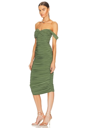 Norma Kamali Walter Midi Dress in Green. Size M. Also in XXS, XS, S, XL.