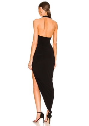 Norma Kamali Cayla Side Drape Gown in Black. Size M. Also in XS, S, L, XL.