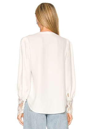 L'AGENCE Ava Lace Cuff Blouse in Ivory. Size M. Also in XS, L, XL.