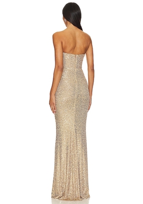 Nookie Lumiere Gown in Metallic Gold. Size M. Also in XL/1X, XS.