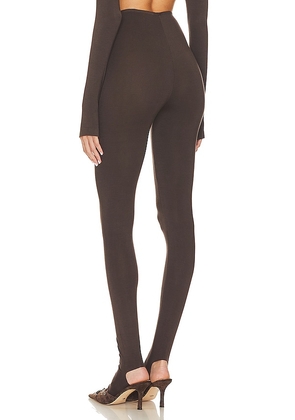 Norma Kamali Legging With Footie in Chocolate. Size M. Also in XXS, XS, S, L, XL.