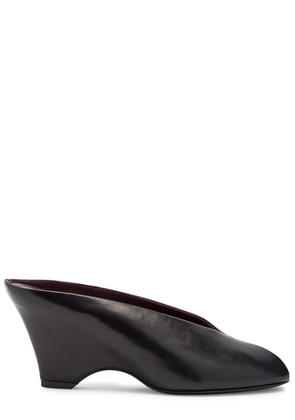Khaite Cloak 75 Peep-toe Leather Mules - Black - 38 (IT38 / UK5)