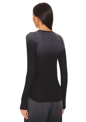 Michael Lauren Alick Rib Ombre Long Sleeve in Black. Size M. Also in L, S, XS.