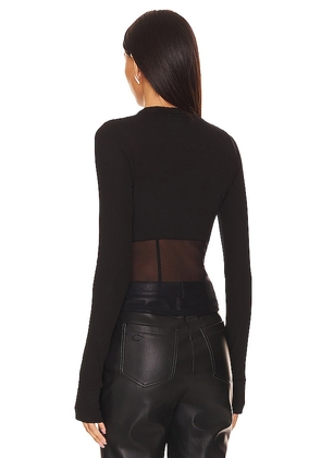 Michael Lauren Danton Rib Mesh Corset Top in Black. Size M. Also in L, S, XL/1X, XS, XXL/2X.