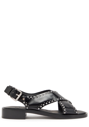 Church's Remi Stud-embellished Glossed Leather Sandals - Black - 39 (IT39 / UK6)