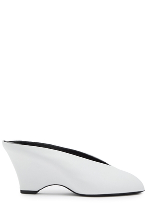 Khaite Cloak 75 Peep-toe Leather Mules - White - 41 (IT41 / UK8)