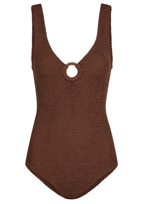 Hunza G Celine Crinkle Swimsuit - Brown - One Size