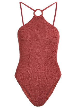 Hunza G Jasmine Hoop Detail Crinkle Swimsuit - Pink - One Size