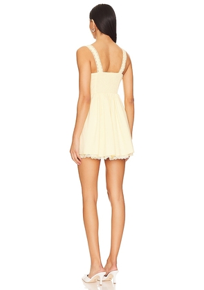 MORE TO COME Zia Mini Dress in Yellow. Size M. Also in XS, XXS.
