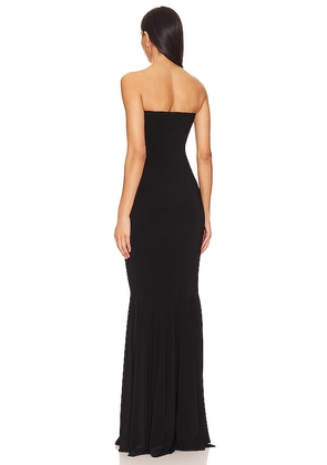 Norma Kamali Strapless Shirred Front Fishtail Gown in Black. Size M. Also in XS, XXS, S, L, XL.