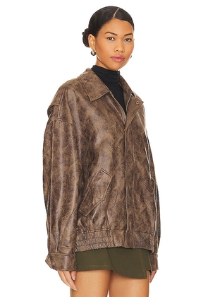 LIONESS Kenny Bomber in Chocolate. Size M. Also in S, XXS, XS, L, XL, XXL.