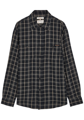 Nudie Jeans Checked Cotton and Linen-blend Shirt - Black - XL