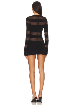 Norma Kamali Spliced Long Sleeve Pickleball Dress in Black. Size M. Also in XXS, XS, S, L, XL.