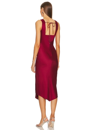 Michael Costello x REVOLVE Kylen Midi Dress in Burgundy. Size M. Also in XS, S, XL.