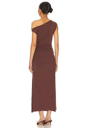 LIONESS Original Sin Midi Dress in Chocolate. Size M. Also in S, XS, L.