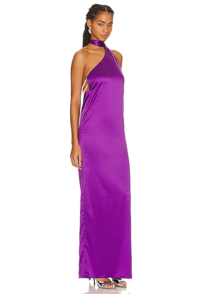 Khanums Kara Pearl Trim Maxi Dress in Purple. Size S. Also in M.