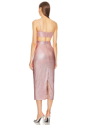 Michael Costello x REVOLVE Yvonne Midi Dress in Rose. Size M. Also in S, L.