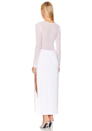 Norma Kamali Dash Dash Side Slit Gown in White. Size M. Also in L, XL.