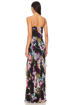 NICHOLAS Kamila Ruffle Cowl Gown in Black. Size 2. Also in 0.