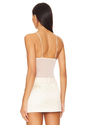 Lovers and Friends Steph Sheer Top in Cream. Size S. Also in XS, M, L, XL.