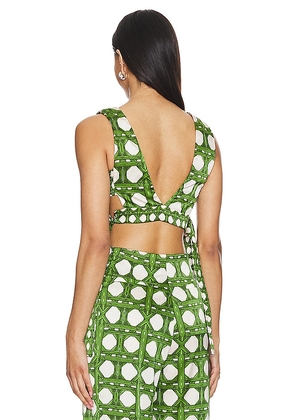 MISA Los Angeles Olena Top in Green. Size M. Also in XS, XXS, S, L.