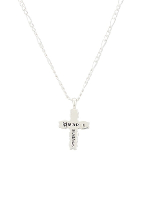 MAPLE Cross Chain Necklace in Metallic Silver. Size 50mm. Also in 50cm, 60cm.