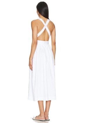Karina Grimaldi Valentina Midi Dress in White. Size M. Also in XS, S, L.