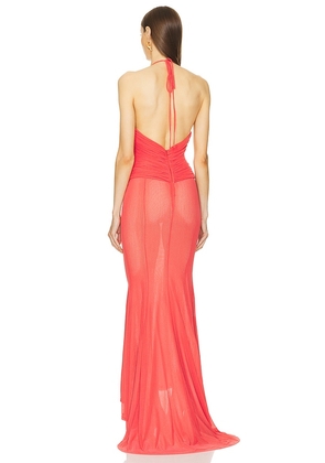 Michael Costello x REVOLVE Sunset Gown in Coral. Size S. Also in XS, M, L, XL.