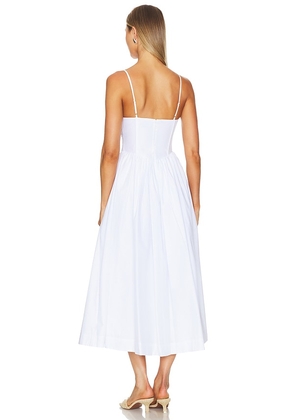 NICHOLAS Becker Princess Waist Midi Dress in White. Size 10. Also in 0, 2, 12.
