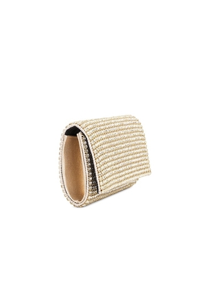 olga berg Mariana Crystal Clutch in Metallic Neutral.
