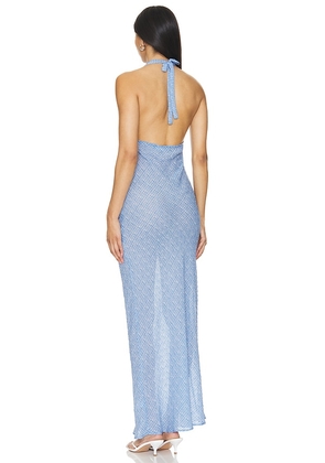 LIONESS Carrie Halter Dress in Blue. Size M. Also in L, XL.
